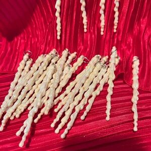 24 vintage Elegant Cream Icicle Christmas tree decorations- preloved